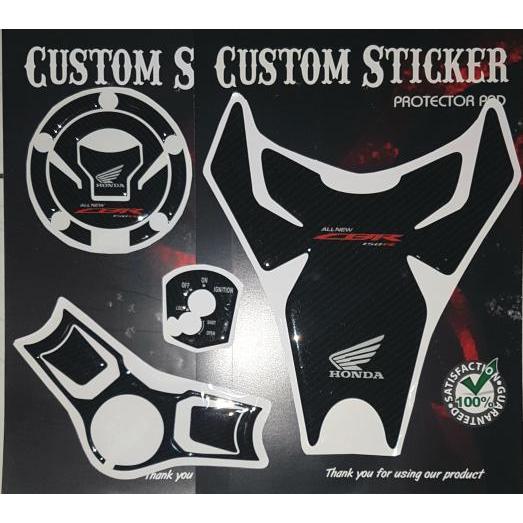 Tank Pad Set Honda Cbr 150 New Facelift Fuelpad Keypad Segitiga Carbon Original Dan Terpercaya