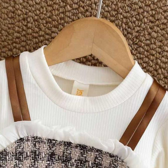 DF65 - Gaun Anak Perempuan Cantik Lengan Panjang, Dress Tutu Korea Anak, Gaun Pesta Anak Model Elega