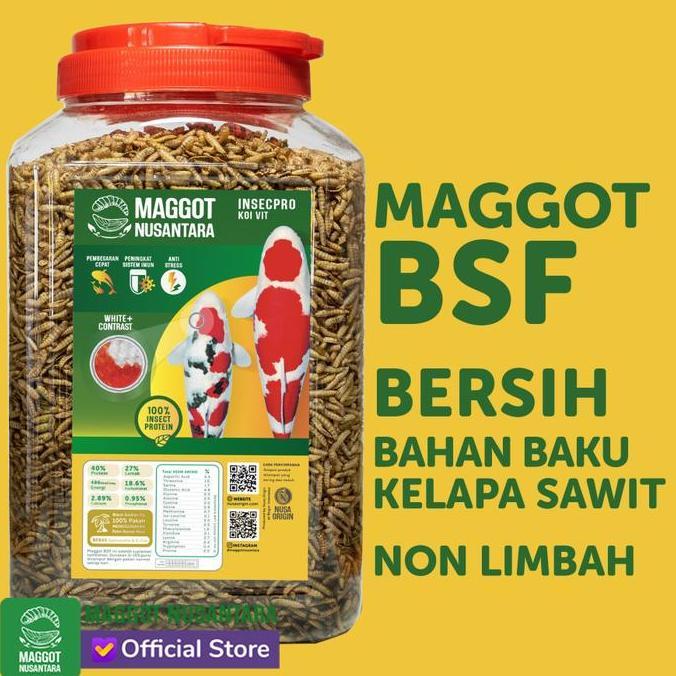 Pakan Koi Alami Extra bulky Maggot Nusantara 500 gr