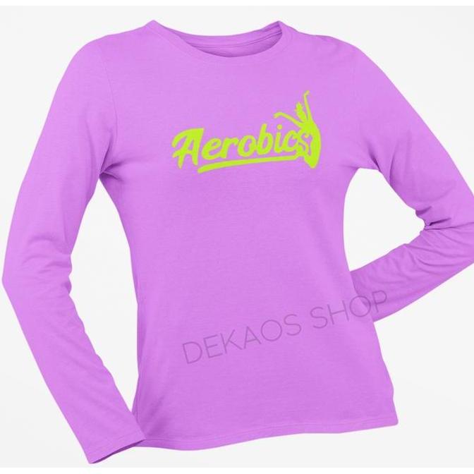 Moumentix- Kaos Senam Lengan Panjang Wanita  / Baju Senam Lengan Panjang / Baju Aerobic Wanita / Kao