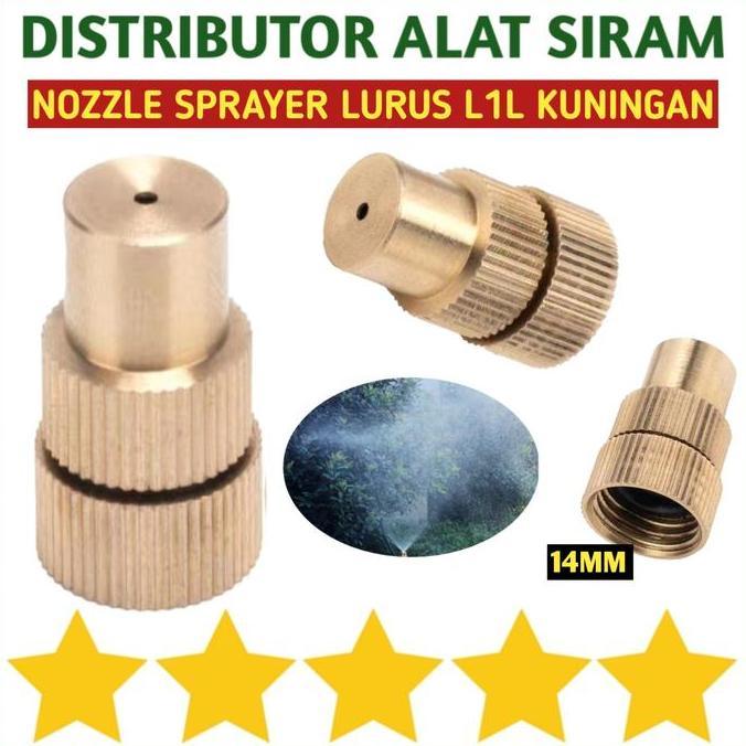 Sprinkler Alat Siram Nozzle Sprayer Kabut  Lubang 1 Lurus Kuningan