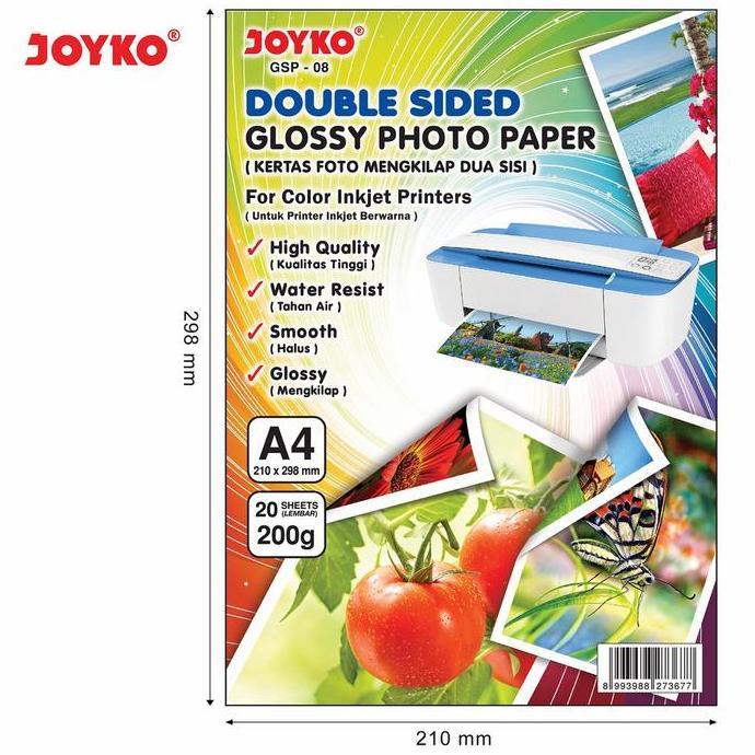 kertas foto 2 sisi glossy paper double side