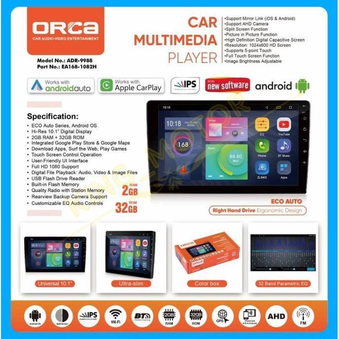 Bestone- Head Unit Android ORCA ADR-9988 ECO Series 9 inch / 10 inch RAM 2/32