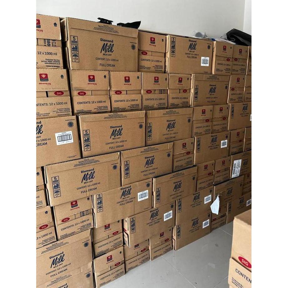 Milkking- Susu Diamond Uht 1 Liter Full Cream Karton Isi 12 Pcs Dus