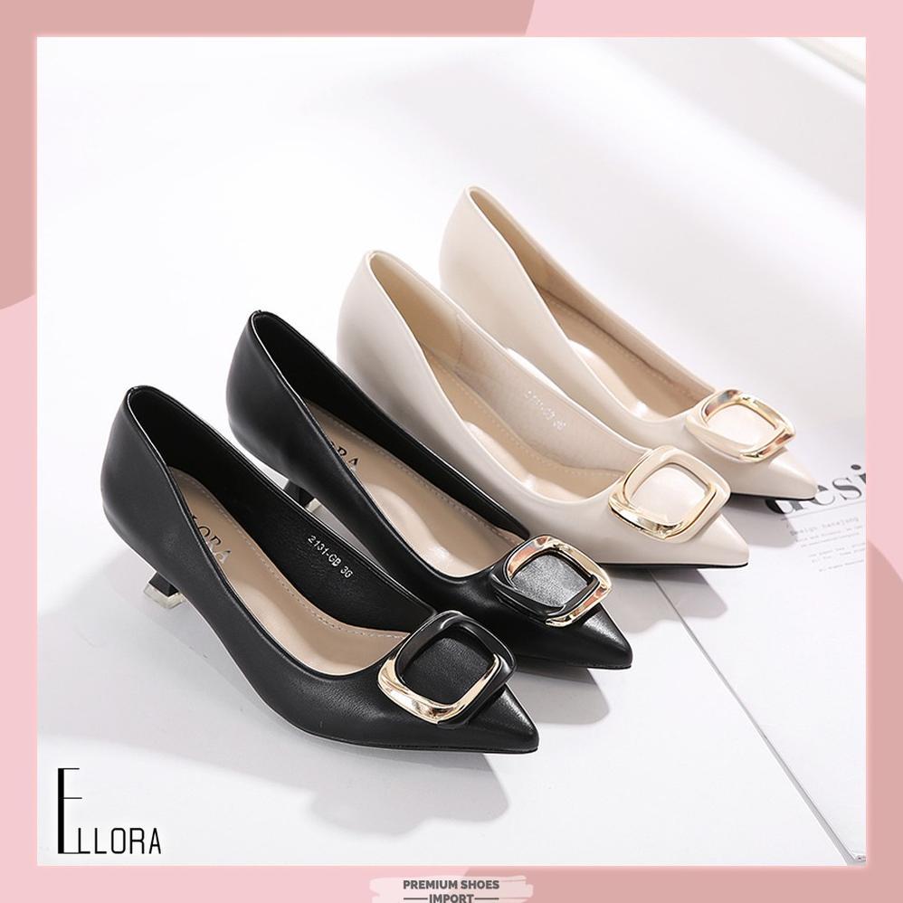 ORIGINAL` ELLORA 2131-GB Sepatu Kerja Wanita Heels Import 5cm