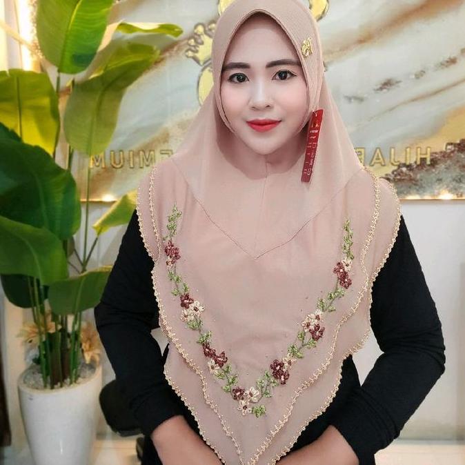 Terpopuler- Hijab Fo Vania Dua Layer Sulam Vikot