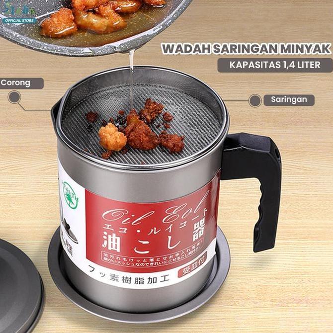 Terpopuler- Sinda Oil Pot Filter Wadah Saringan Minyak Stainless Steel