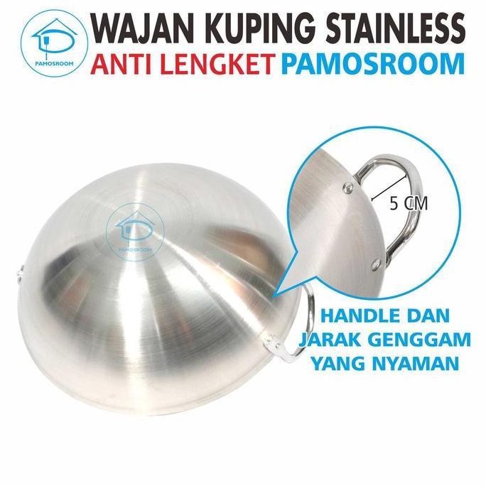 Terpopuler- Calypso Wajan 43Cm Kuali Wajan Penggorengan Stainless Steel Ukuran 43Cm Anti Lengket
