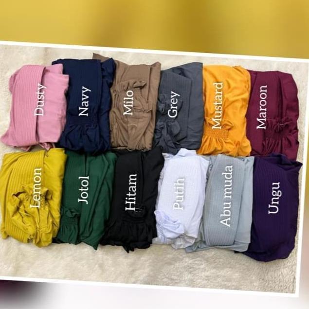 Terpopuler- Hijab Tangan Niken Jumbo Jersey Katun Panjang Muslim Nyaman Pendek Instan Kerudung Bergo