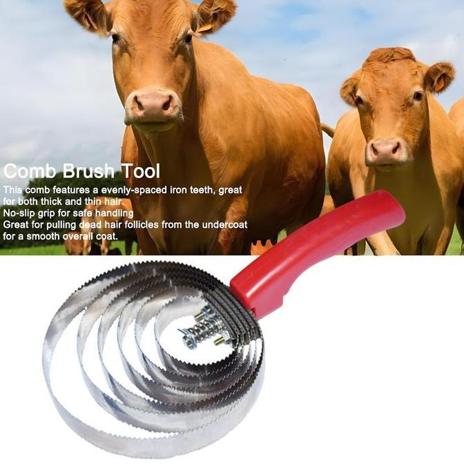 Bluee- Sisir Pembersih Bulu Hewan Ternak Sapi Kuda Kambing Domba Sisir Grooming Anti Gatal Alat Pera