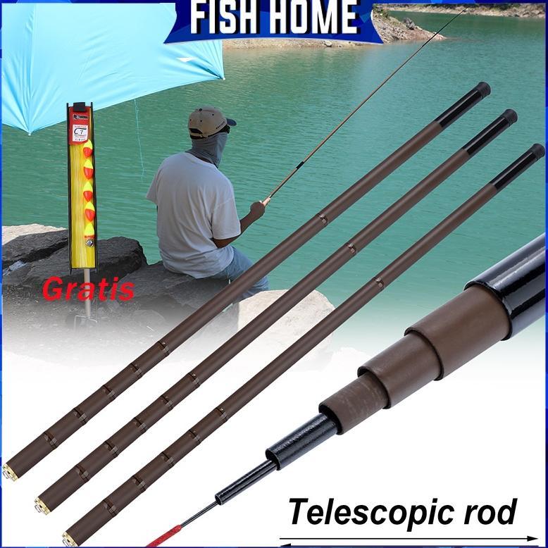 Sougayilang Joran Pancing Joran Tegek Fishing Rod 2.7M-6.3M Telescopic Joran Pancing Super Power Jor
