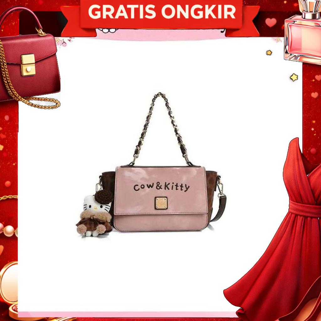 [Exlusive Titkokshop] Tas Selempang Cow Kitty Box Premium Wanita 7166