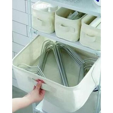 Murah Muji Polyester Cotton Linen Blend Softbox - Box Kain Penyimpanan