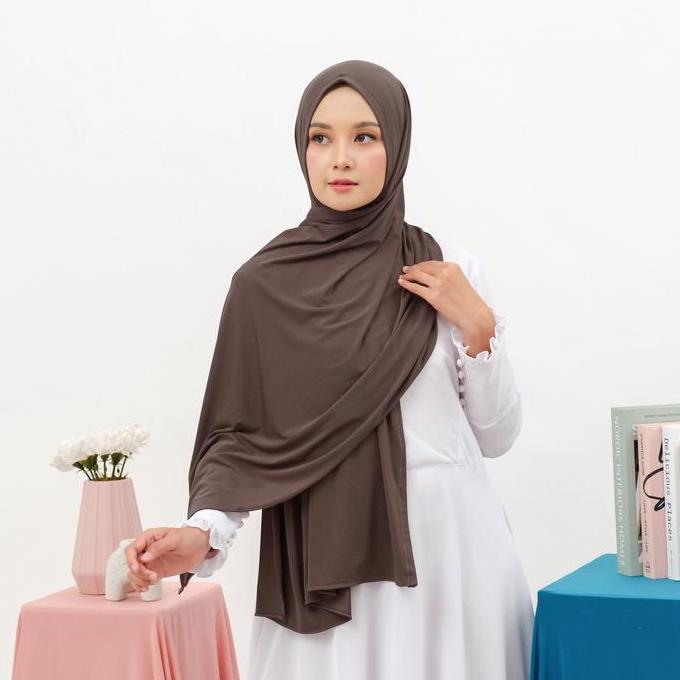Terpopuler- Syamsiar - Pashmina Hijab Azila Jersey Premium Kerudung Pasmina Instan Panjang Muslim Wa