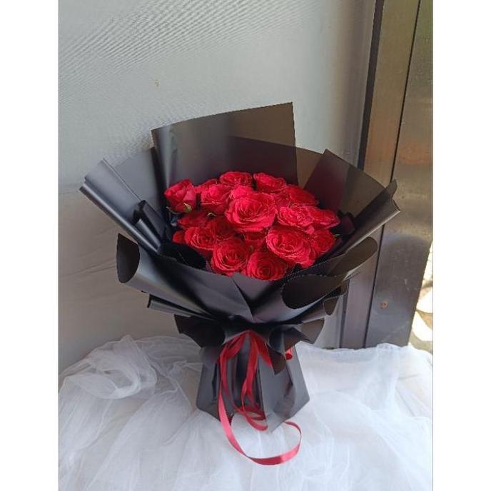 20 roses fresh flower bouquet bunga mawar asli segar Surabaya
