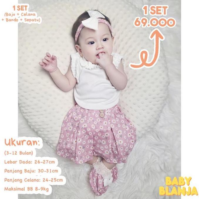 Larisbanget- Baju Bayi Anak Perempuan 3 9 Bulan Vania Set