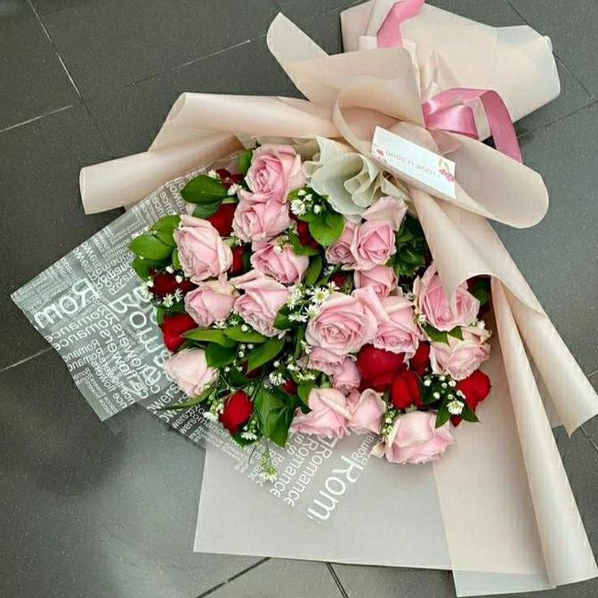 BUKET BUNGA BESAR 40 MAWAR/BUKET WISUDA MURAH/BUKET BUNGA ASLI FRESH