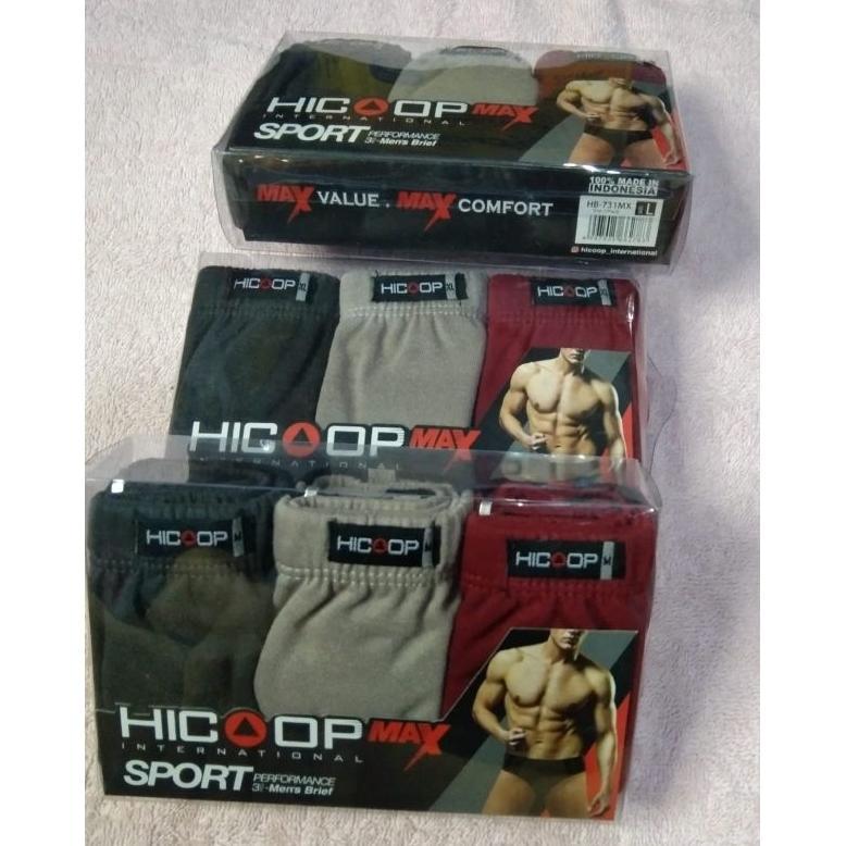 celana dalam pria  hicoop isi 3pcs size M L XL