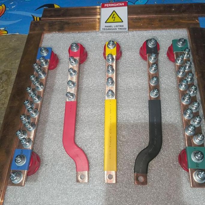 BUSBAR RSTN + GROUND PANJANG 20 CM UNTUK MCCB 30A/100A