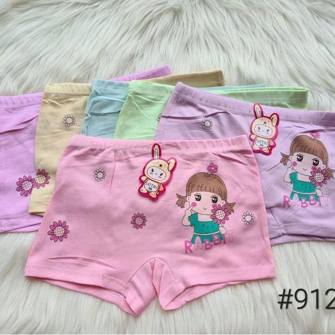 DS338 >> 6PCS CD BOXER ANAK PEREMPUAN  / CELANA DALAM BOXER ANAK CEWEK / CD Boxer Satire Motif
