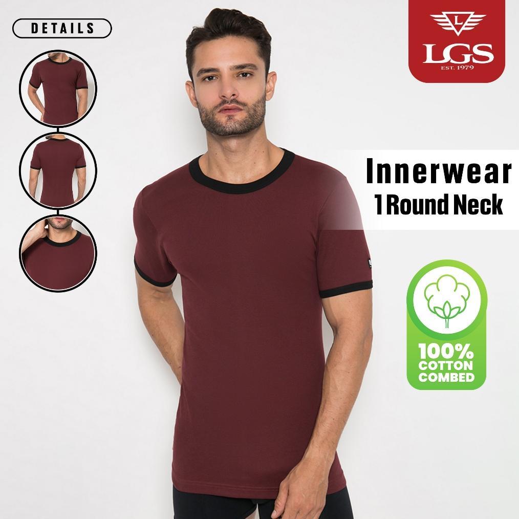 LGS - Innerwear - Pakaian Dalam Pria - Kaos Oblong Pria - Round Neck - Maroon - LETS.003.333.M&H.7C