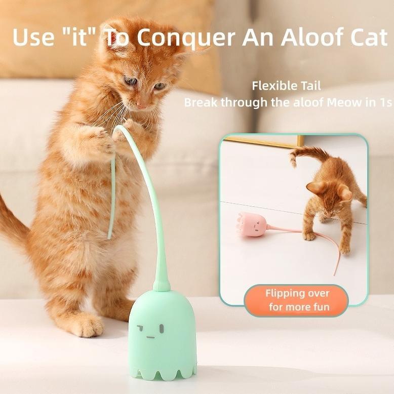 Mainan Hewan Bentuk Jelly Fish Ekor Ajaib / Mainan Anjing Kucing Elektrik Otomatis Bentuk Ekor Ajaib