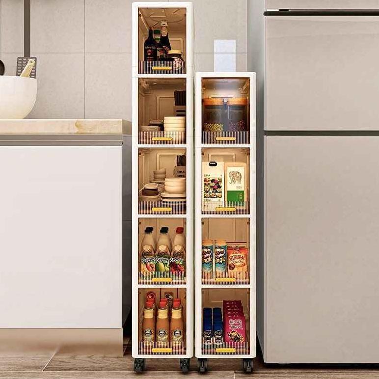 Lemari Dapur RAK SUSUN PLASTIK Rak Dapur Serbaguna Rak Sempit Anti Lembab