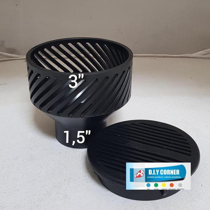 Blebeb- Skimmer Kolam Koi 3 Ke 1,5 Inchi Include Tutup Skimmer Statis