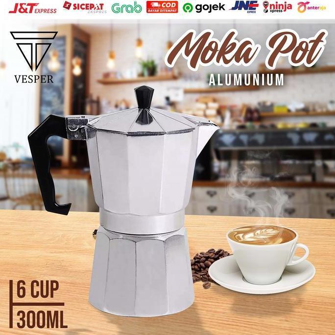Promo moka pot maker 6 cup / coffee pot / kopi maker / Moka pot coffee maker 6cup Diskon