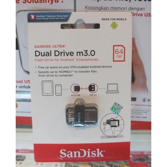 SanDisk FlashDisk OTG 64Gb USB 3 - Flash Disk 64Gb OTG - SDDD3 64 Gb
