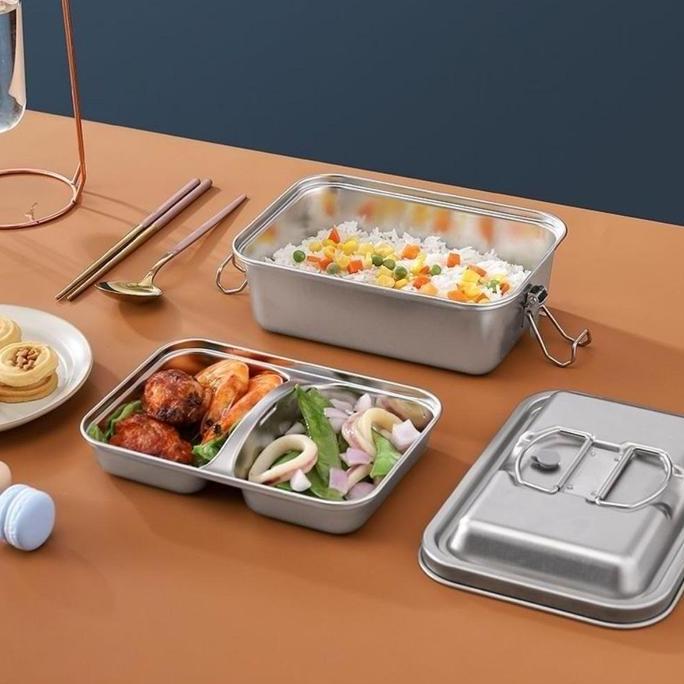 [COD] 1.5/2L Kotak Makan Bento Ala Korea Menjaga Makanan Tetap Hangat Kotak Bekal/Lunch Box Stainles