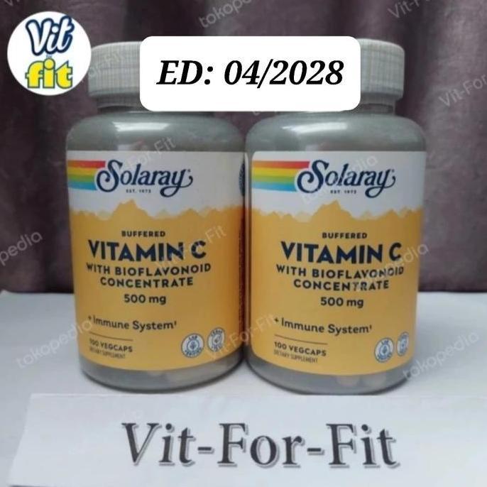 Solaray Buffered C 500 mg Bioflavonoid 100 vcaps Vitamin C 500mg