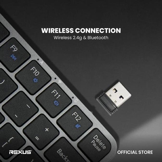 Rexus Kl150 Kl-150 Wireless Office Keyboard Low Profile Ultra Slim Design