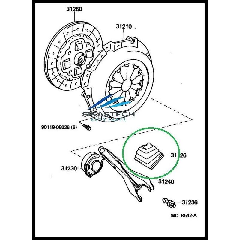BEST DEAL CLUTCH RELEASE FORK BOOT / KARET GARPU PERSNELENG TOYOTA STARLET OEM