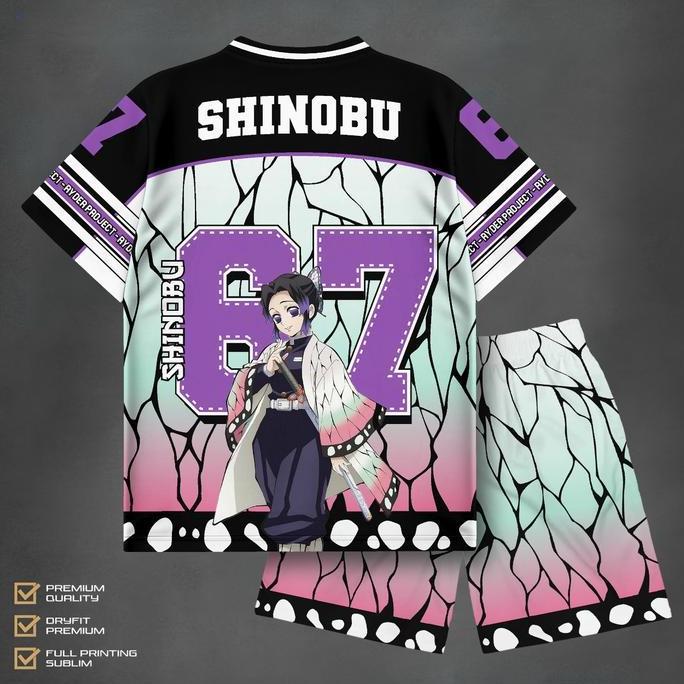 Setelan Jersey Anak Shinobu Premium Fullprint 67 | Setelan Anak Anime Shinobu 67 Bahan Dryfit Lembut