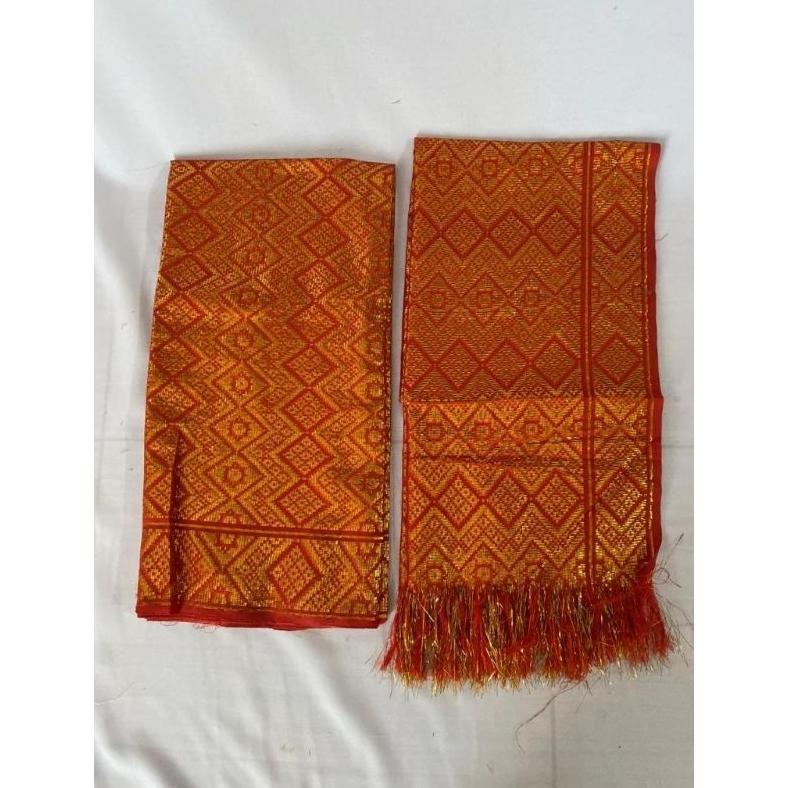 Promo  Satu Set Selendang&Rok  Sarung Songket Thailan Bisa Jadi Rok Span Dan Rok Lilit