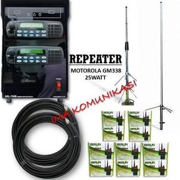 REPEATER MOTOROLA PAKET EKONOMIS LENGKAP ANTENA KABEL BONUS 10 UNIT HT