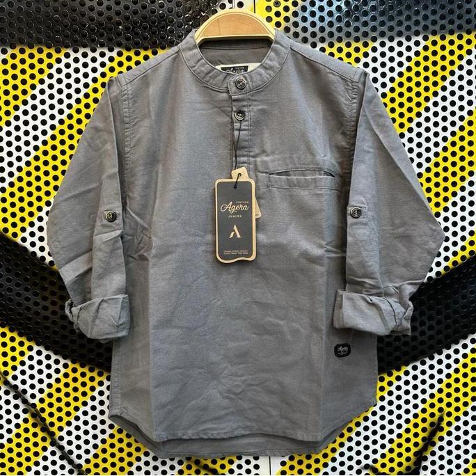 Agera Junior - Koko Panjang RS kancing setengah - KOKO panjang anak kekinian new fashion 2025 - Ager