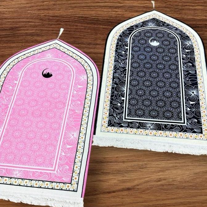 New sajadah kubah motif cople Muslim Lembut Couple Nyaman Haji Umroh Hitam Putih Turki