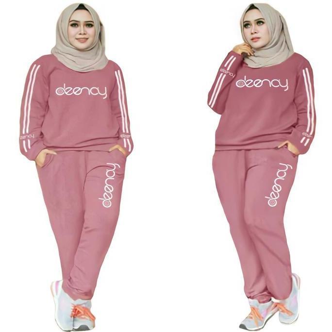 PIK - Setelan Olahraga Wanita Hijab Marimar Olivia M L XL  XXL 3XL Training Baju Celana Kaos Muslim 