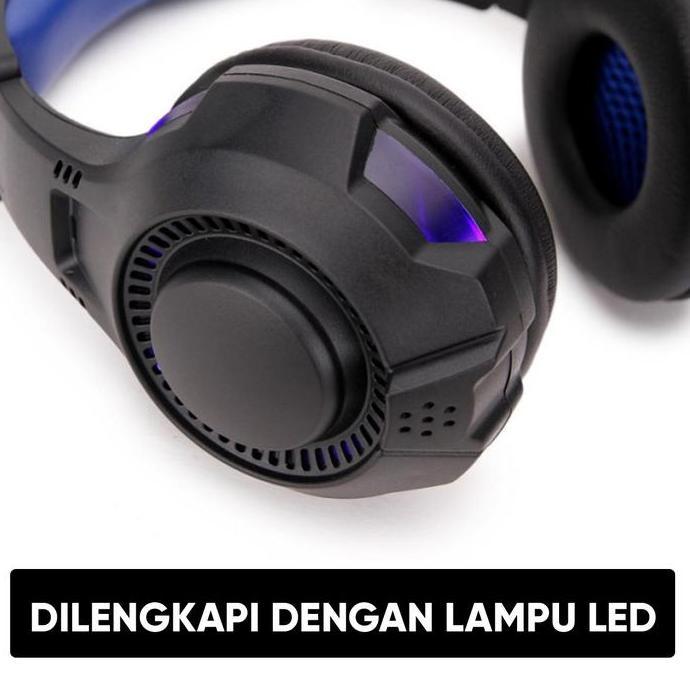 Terpopuler- Headset Gaming Led Unitech Gladiator Series Dengan Mic + Splitter - Headphone Geming Kab