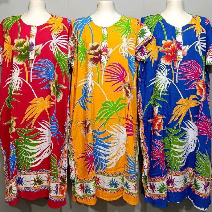 Terpopuler- Daster Hengky Kancing Busui Ld 130 Motif Bunga Bintang Batik Dan Putih Mekar Sari