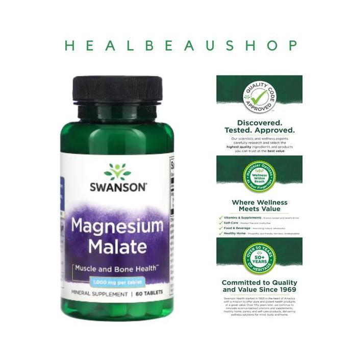 Swanson Magnesium Malate 1000mg 60 Kesehatan Otot Syaraf Tulang