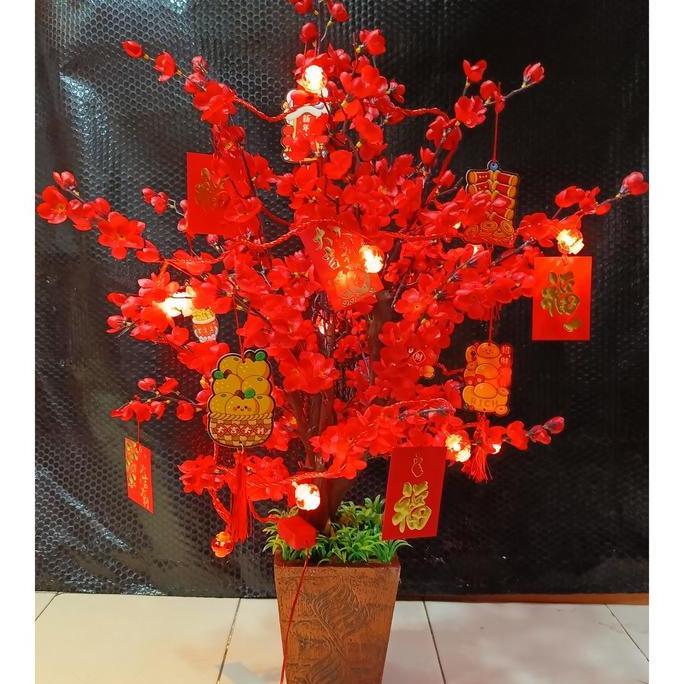 Pohon imlek meihua angpao mehwa sakura besar 87cm hiasan gantung imlek HS