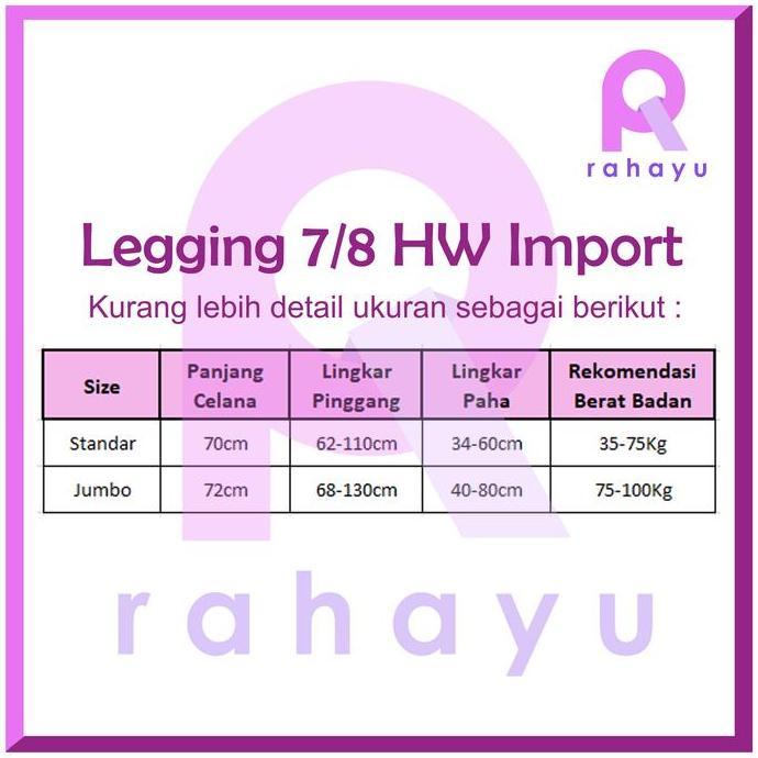 Yurima- Legging 7/8 High Waist Hw / Celana Legging 7/8 Hw / Legging 7/8 Hw  Premium / Celana Legging