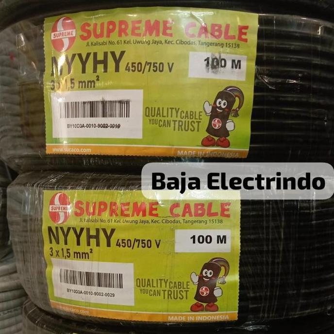Promo Kabel Listrik NYYHY 3X1,5mm SUPREME @50M Serabut isi 3 NYYHY 3x1,5 3x1.5 mm NYYHY 3x1.5mm SUPR