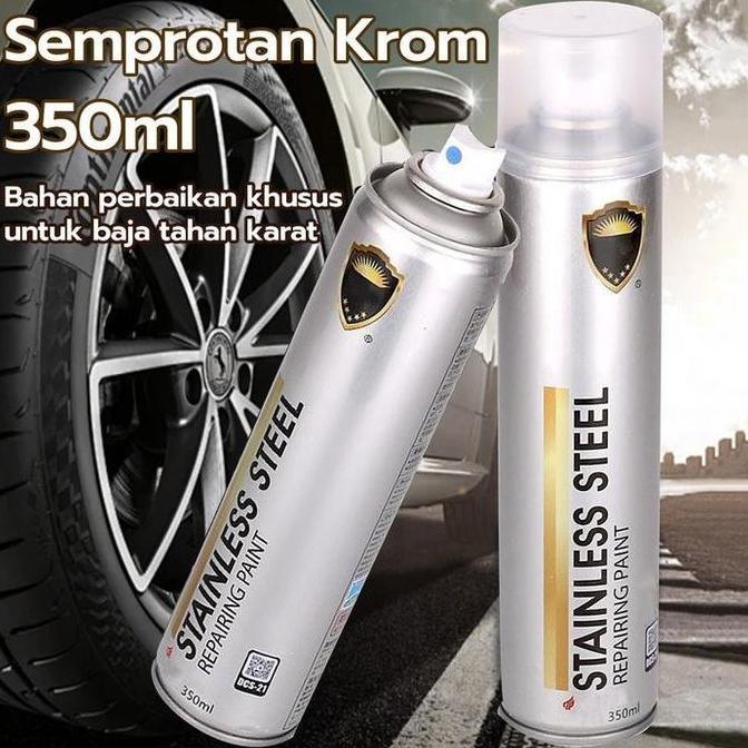 350 ML Chrome Spray Paint / Cat chrome /Anti Karat Warna Stainless  / Cat Semprot Chrome / Cat sempr