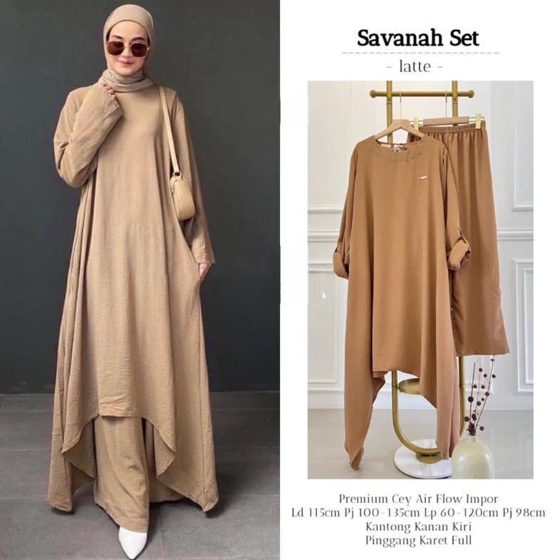 bestpromo savana abaya tunik syari - one set tunik jumbo + rok