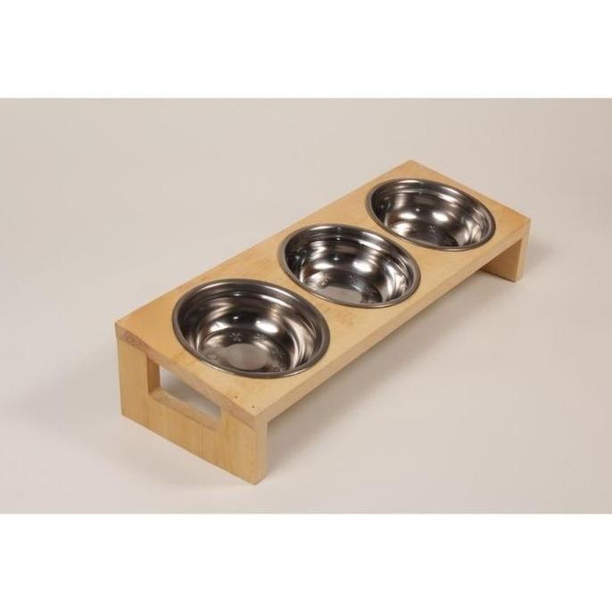Tempat makan kucing anjing kayu AME