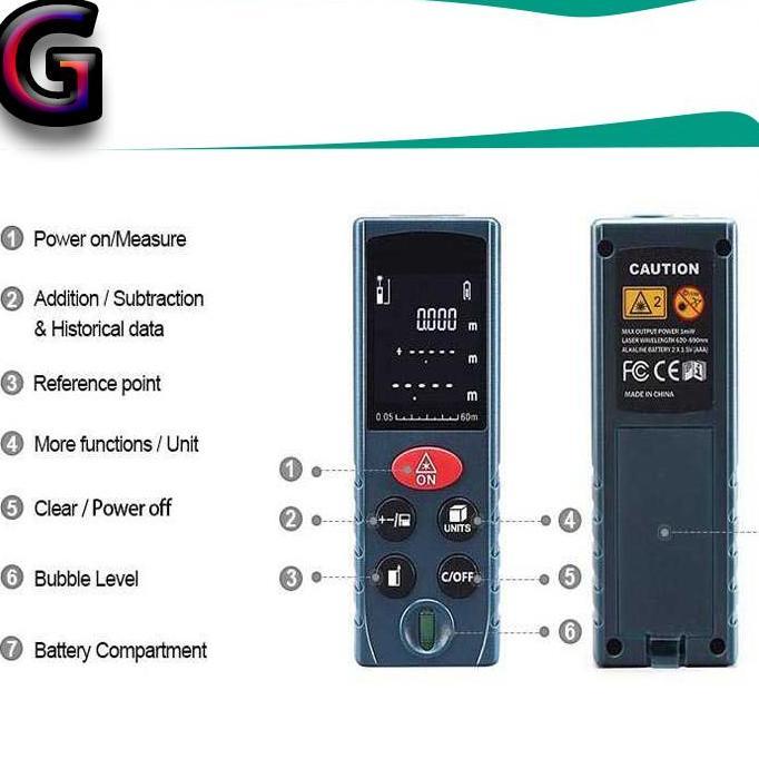 Meteran Laser Digital 100M Laser Pengukur Jarak 100Meter Rangefinder Kualitas Terbaik Harga Termurah